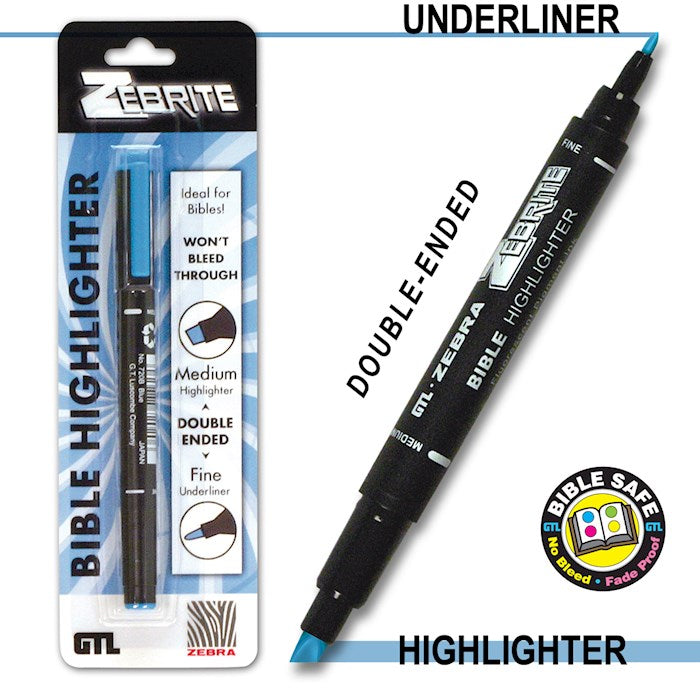 Zebrite Double Ended Highlighter - Blue