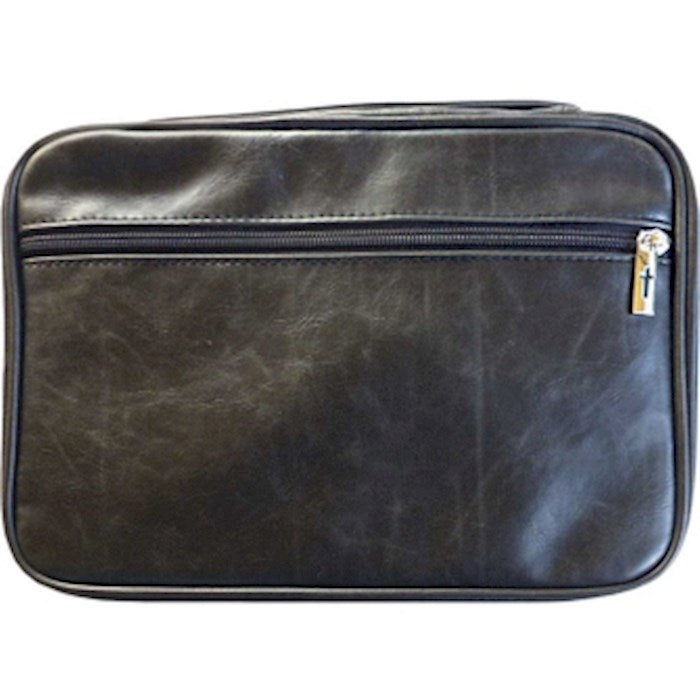 Bible Cover Distressed Leather Look XXL Black