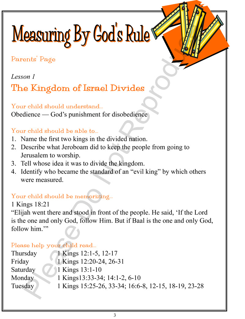 Measuring By God's Rule - Israel's Kings and Prophets
