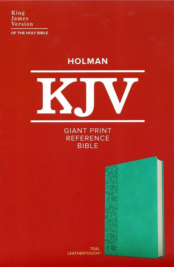 KJV Giant Print Reference Bible, Teal Leather Touch