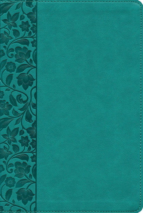 KJV Giant Print Reference Bible, Teal Leather Touch