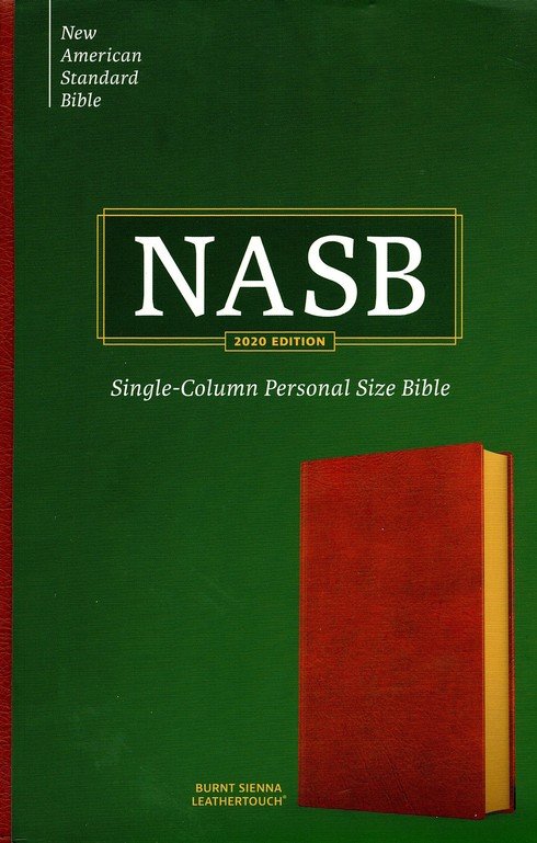 NASB 2020 Single Column Personal Size Bible Burnt Sienna Leathertouch