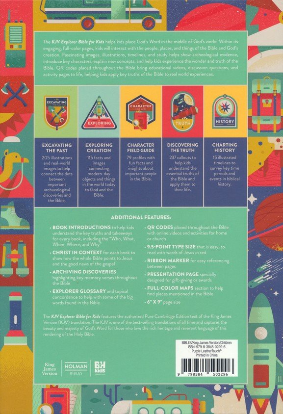 KJV Explorer Bible for Kids Purple Leathertouch Indexed