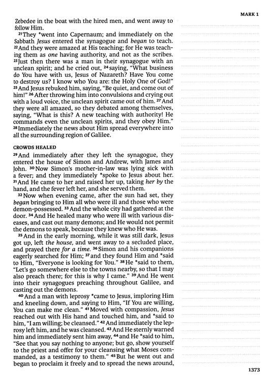 NASB 2020 Notetaking Bible Large Print Teal Suedesoft LeatherTouch