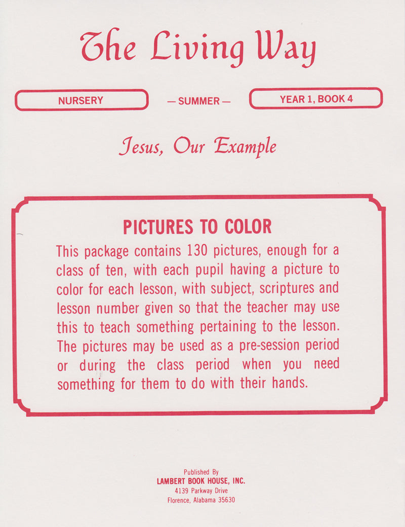 Nursery 1-4 - Jesus, Our Example