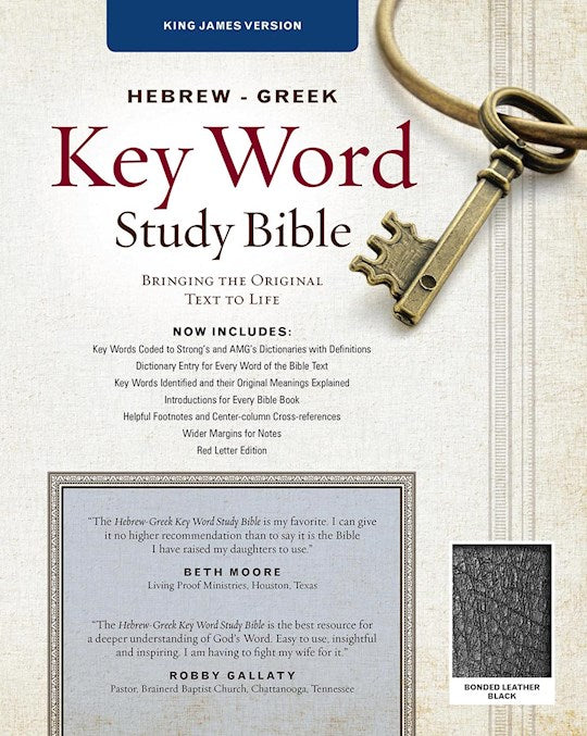 KJV Hebrew-Greek Key Word Bible Black Bonded Indexed