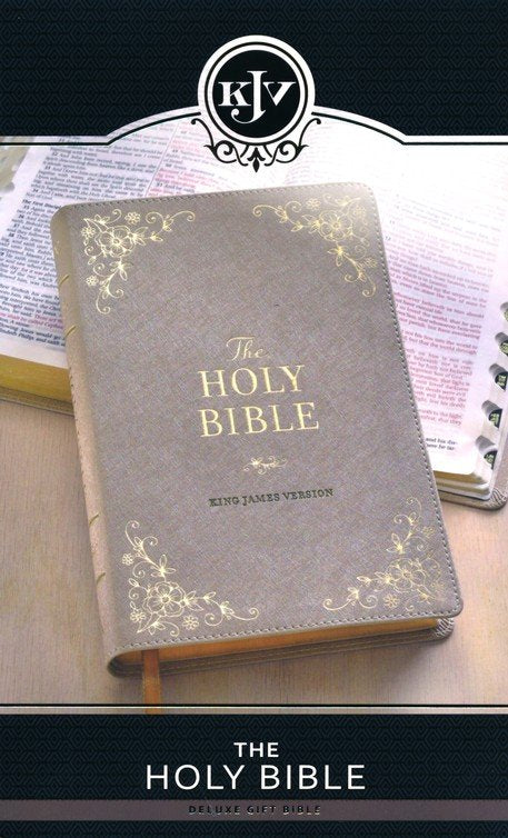 KJV Deluxe Gift Bible Pearlescent Taupe Faux Leather Indexed