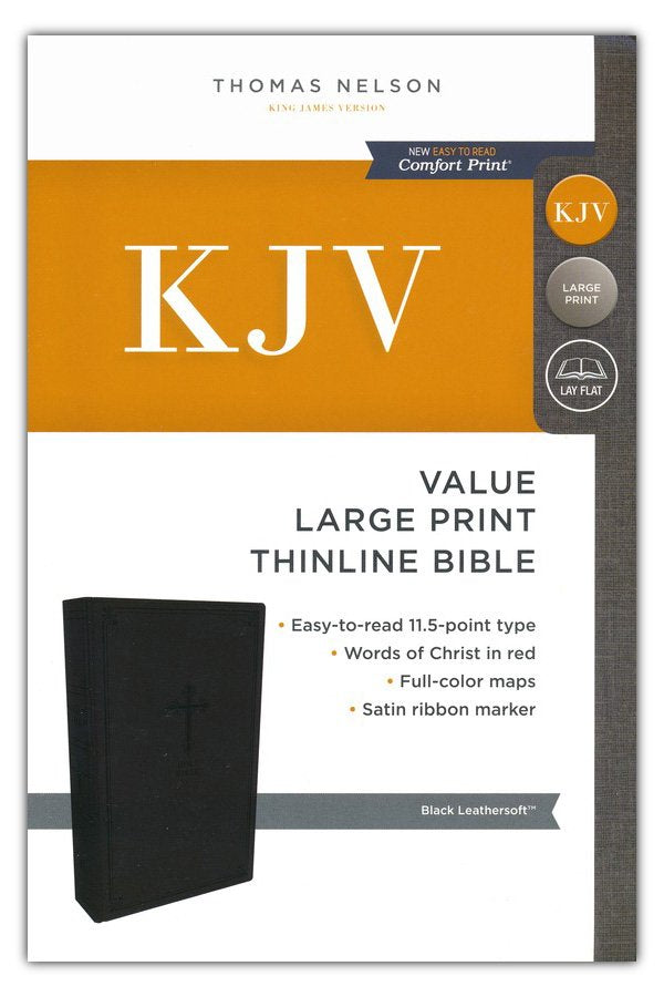 KJV Large Print Thinline Value Bible Black Leathersoft