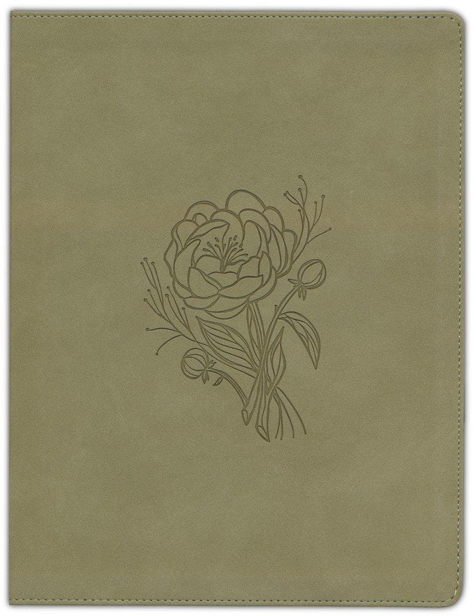 KJV Large Print Notetaking Bible Sage Suedesoft Leathertouch