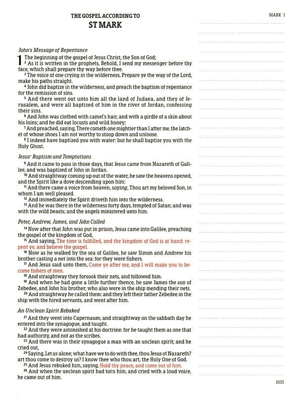 KJV Large Print Notetaking Bible Sage Suedesoft Leathertouch