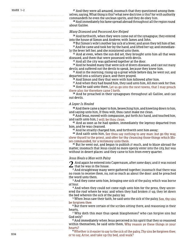 KJV Large Print Notetaking Bible Sage Suedesoft Leathertouch