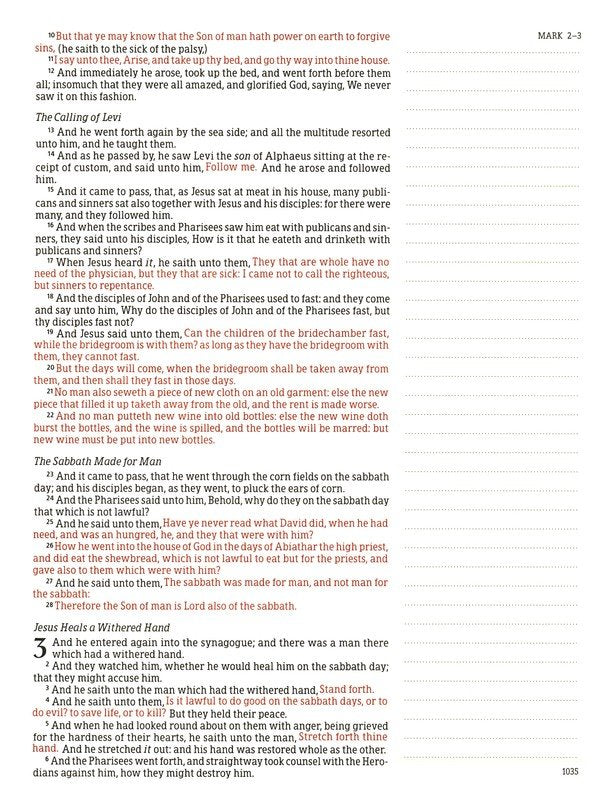 KJV Large Print Notetaking Bible Sage Suedesoft Leathertouch