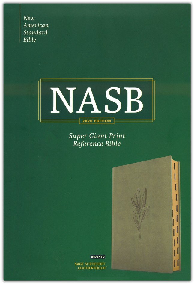 NASB Super Giant Print Reference Bible Sage Suedesoft LeatherTouch, 2020 Text