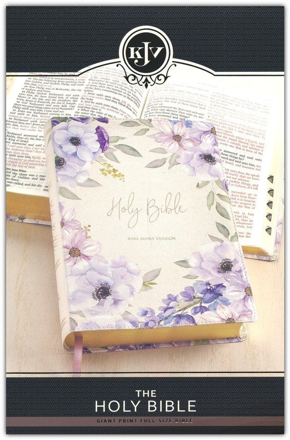 KJV Giant Print Full-Size Bible Floral Faux Leather Indexed