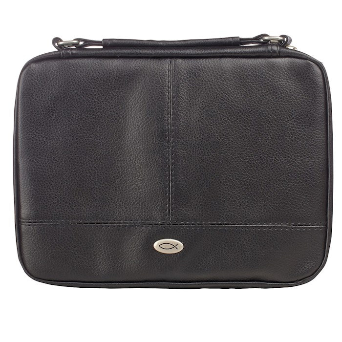Two Fold Organizer Bible Cover Black Luxleather Small