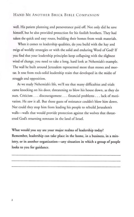 Hand Me Another Brick Bible Companion: How Effective Leaders Motivate