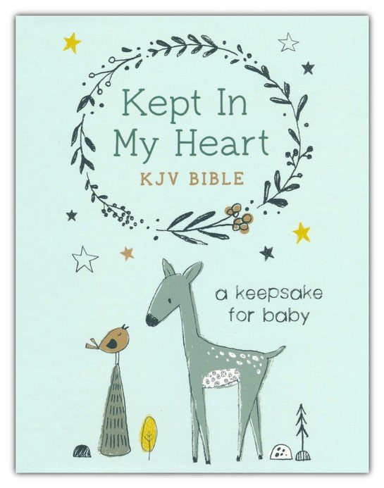 KJV Kept in My Heart Bible (Boy Cover) Blue Woodland HB