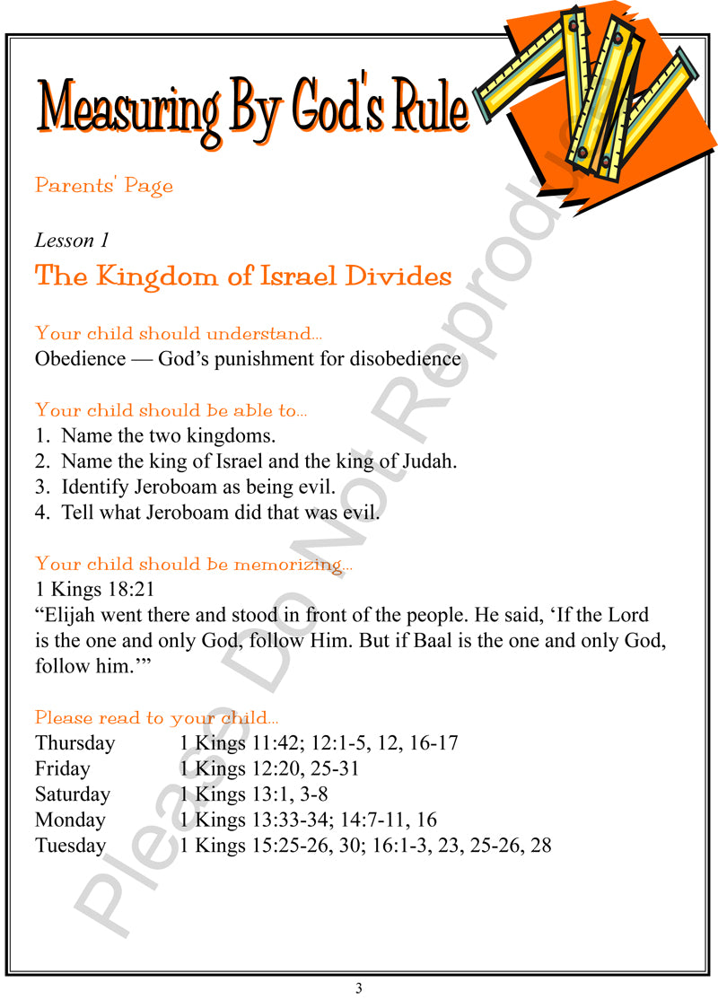 Measuring By God's Rule - Israel's Kings and Prophets