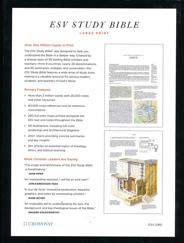 ESV Study Bible Large Print - Mahogany TruTone Trellis Design