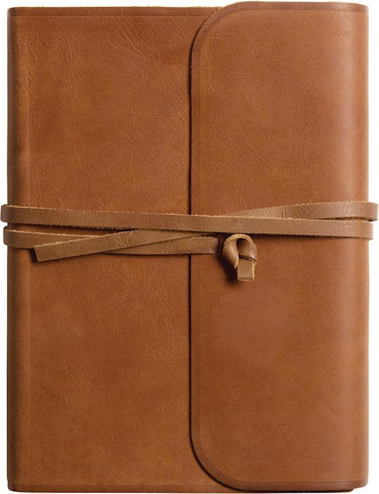 ESV Single Column Journaling Bible, Large Print, Brown Natural Leather w/Leather Strap