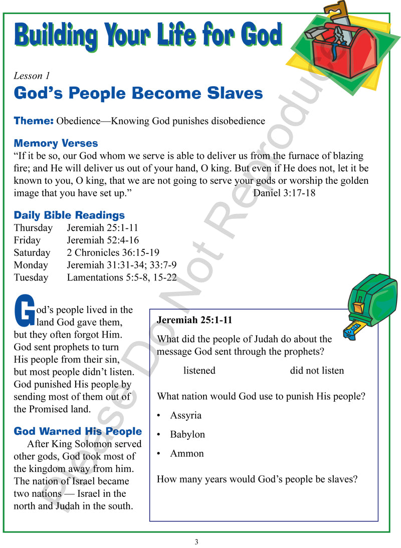 Building Your Life For God - Ezra, Nehemiah, Esther, Daniel, Ezekiel, Haggai, & Malachi
