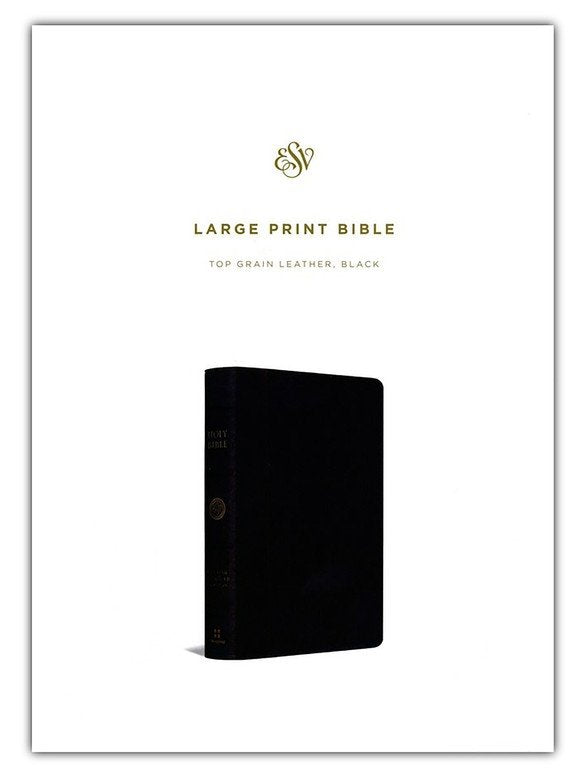 ESV Large Print Bible Black Genuine Leather