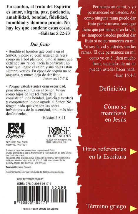 El fruto del Espiritu, Pamfleto