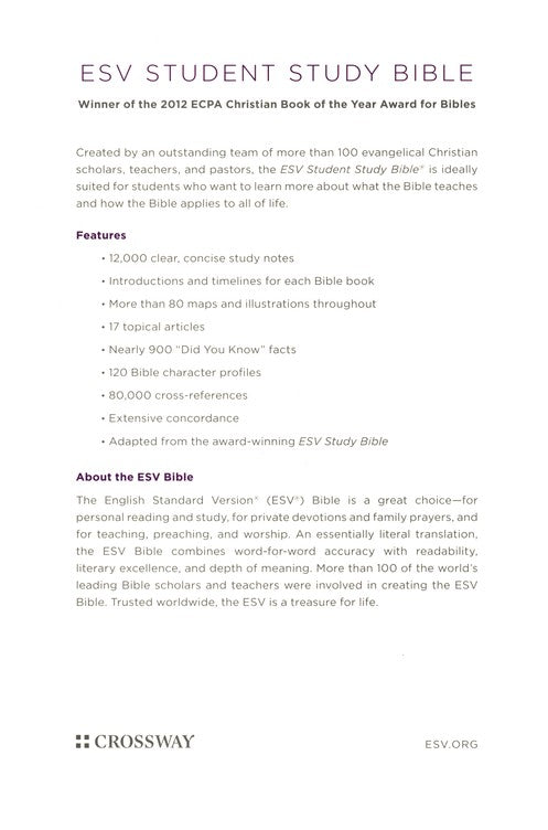 ESV Student Study Bible Paris Sky TruTone