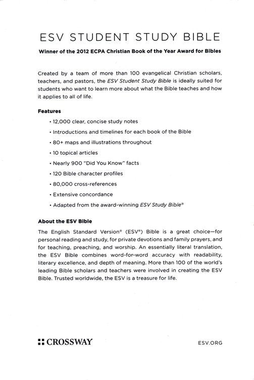 ESV Student Study Bible Black TruTone