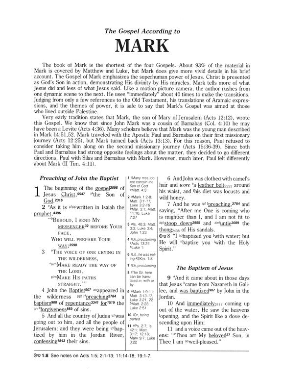 NASB 77 Hebrew-Greek Key Word Bible Black Genuine Leather