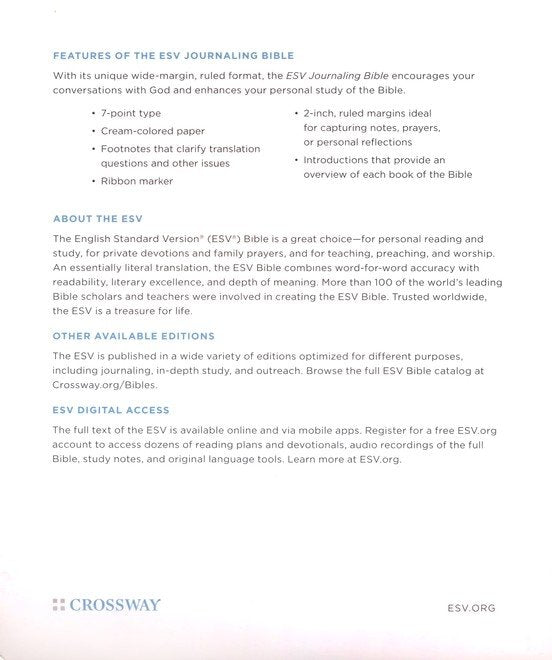 ESV Journaling Bible Brown/Tan TruTone