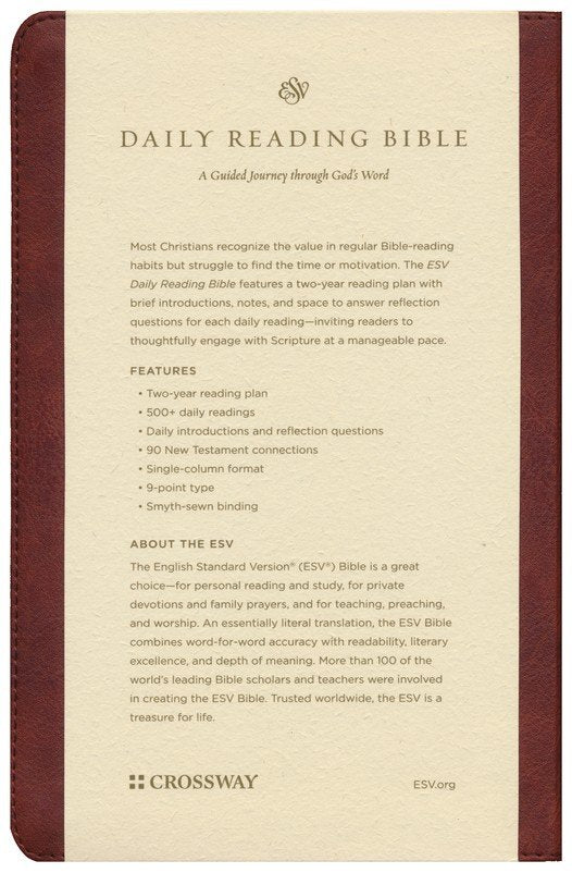 ESV Daily Reading Bible Brown TruTone