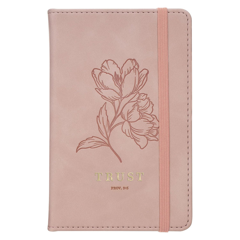 Small Scripture Notebook with Elastic Closure Pink Faux Leather Trust
