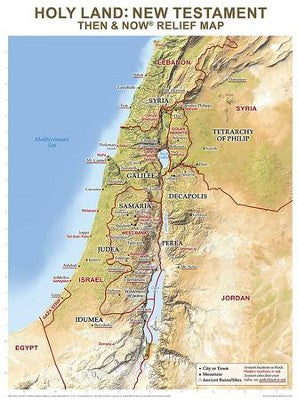 Holy Land New Testament Then and Now Relief Map Wall Chart, Laminated