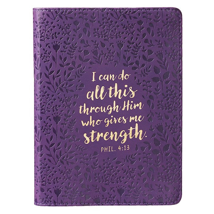 Journal: I Can Do All This . . . Handy-sized Purple Faux Leather