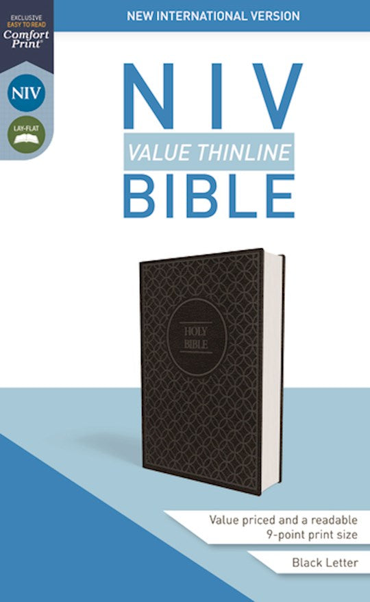 NIV Value Thinline Bible Charcoal/Black Leathersoft