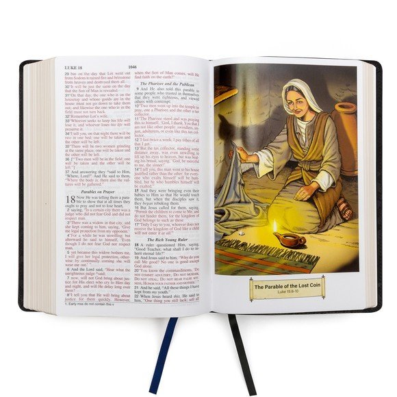 NASB 1995 Children's Edition Midnight Black Camo Faux Leather, Indexed