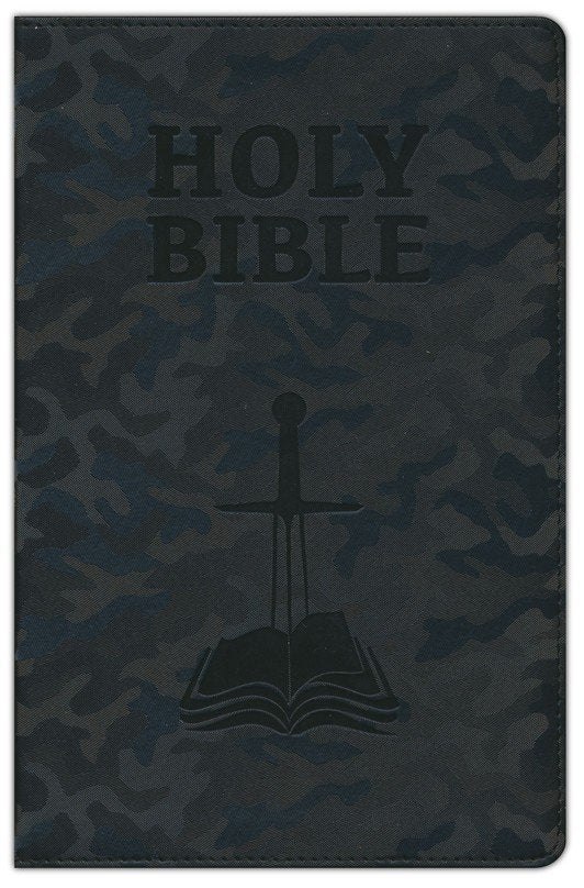 NASB 1995 Children's Edition Midnight Black Camo Faux Leather, Indexed