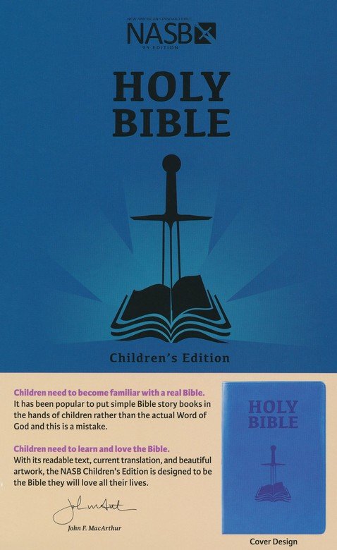 NASB 1995 Children's Edition Dawn Blue Faux Leather, Indexed