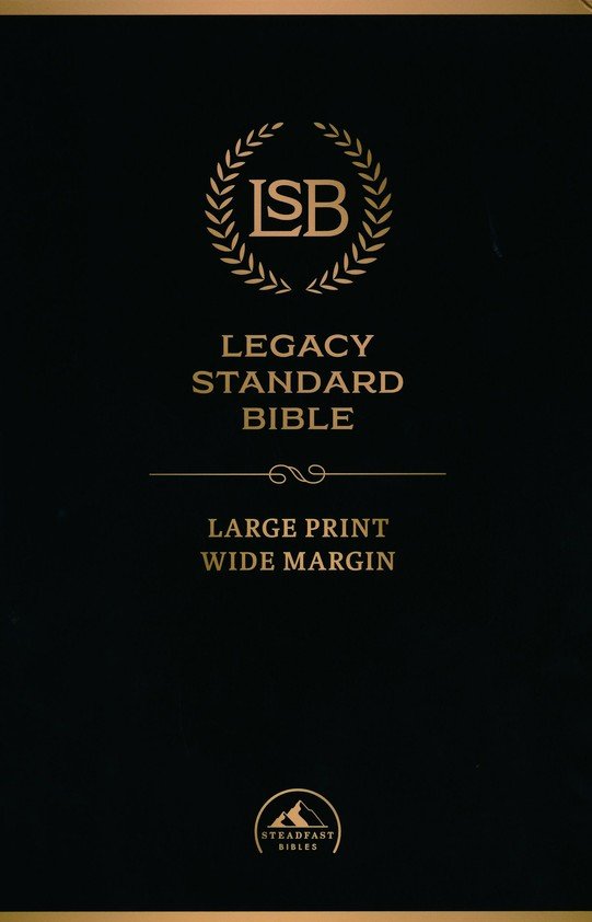 LSB Legacy Standard Bible Large Print Wide Margin Black Faux Leather (os)
