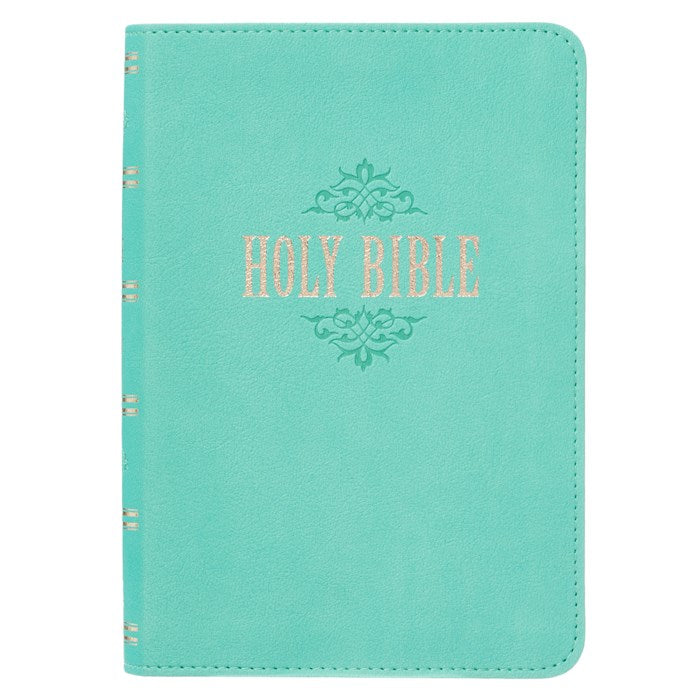 KJV Compact Large Print Bible Robin's Egg Blue Faux Leather *
