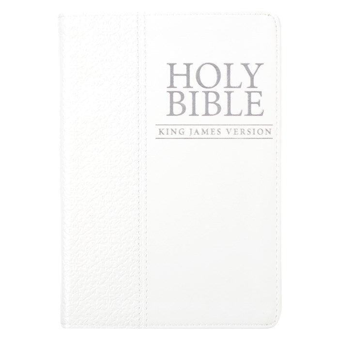 KJV Compact Bible White Faux Leather