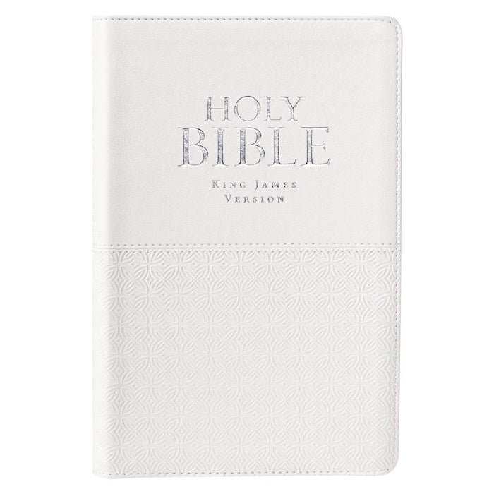 KJV Deluxe Gift Bible White Faux Leather Indexed