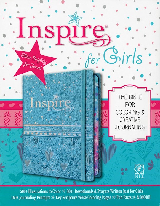 NLT Inspire Bible for Girls Blue Leatherlike Hardback