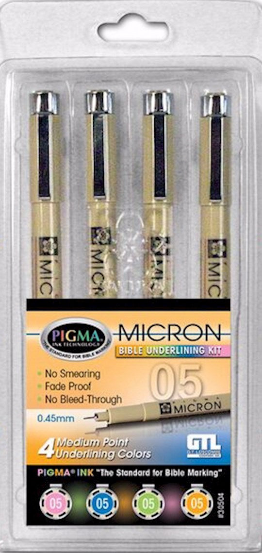Micron Medium Point (05) Bible Note Pen Set (set of 4)