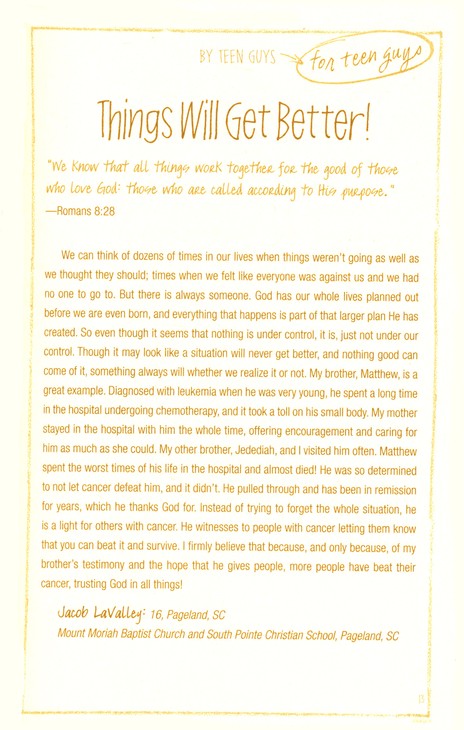 Teen to Teen: 365 Devotions for Teen Guys by Teen Guys Hardback