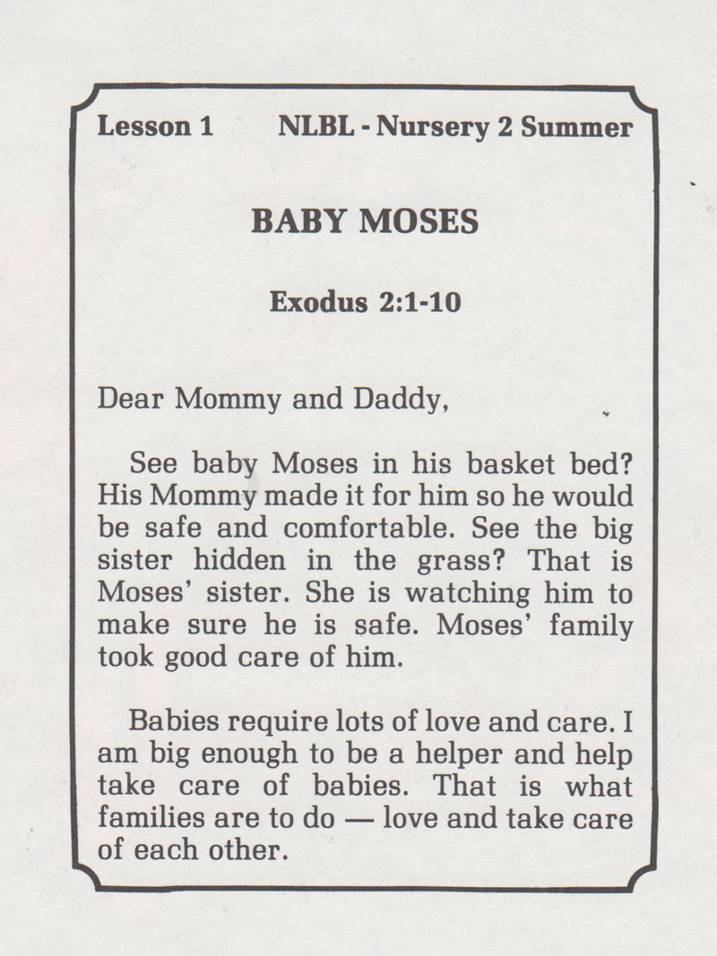 NURSERY 2-4 - Moses, The Great Leader