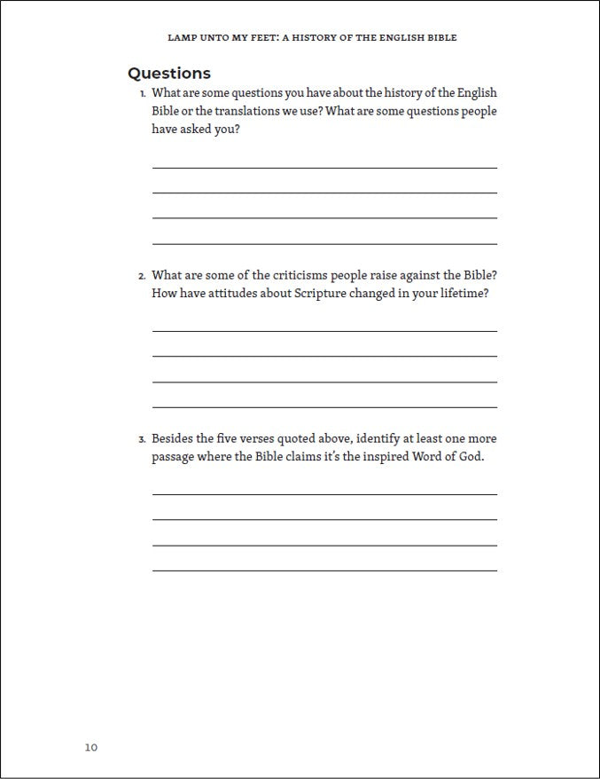 Lamp Unto My Feet: A History of the English Bible, 5th Edition