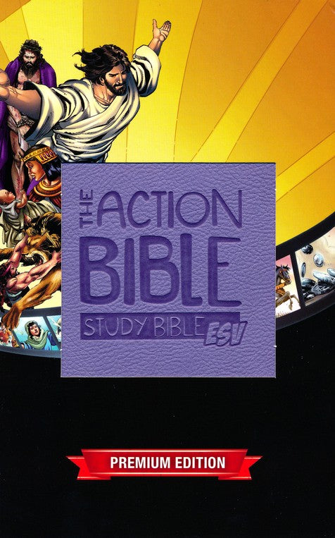ESV The Action Bible Study Bible Lavender Virtual Leather