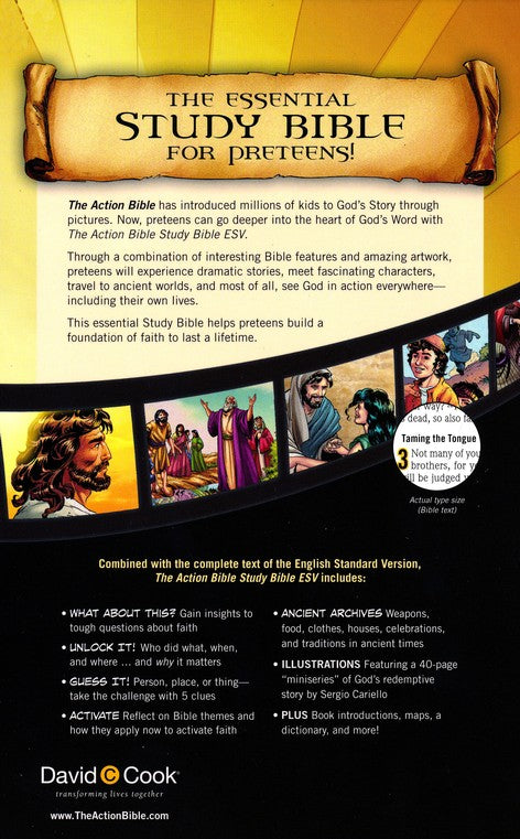 ESV The Action Bible Study Bible Lavender Virtual Leather